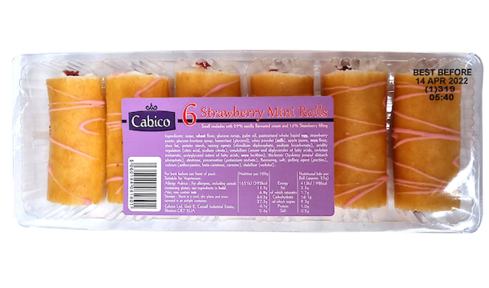 CABICO STRAWBERRY MINI ROLLS 150G