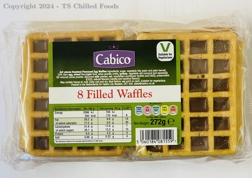 CABICO CHOCOLATE FILLED WAFFLES 272g TS Chilled Foods Ltd