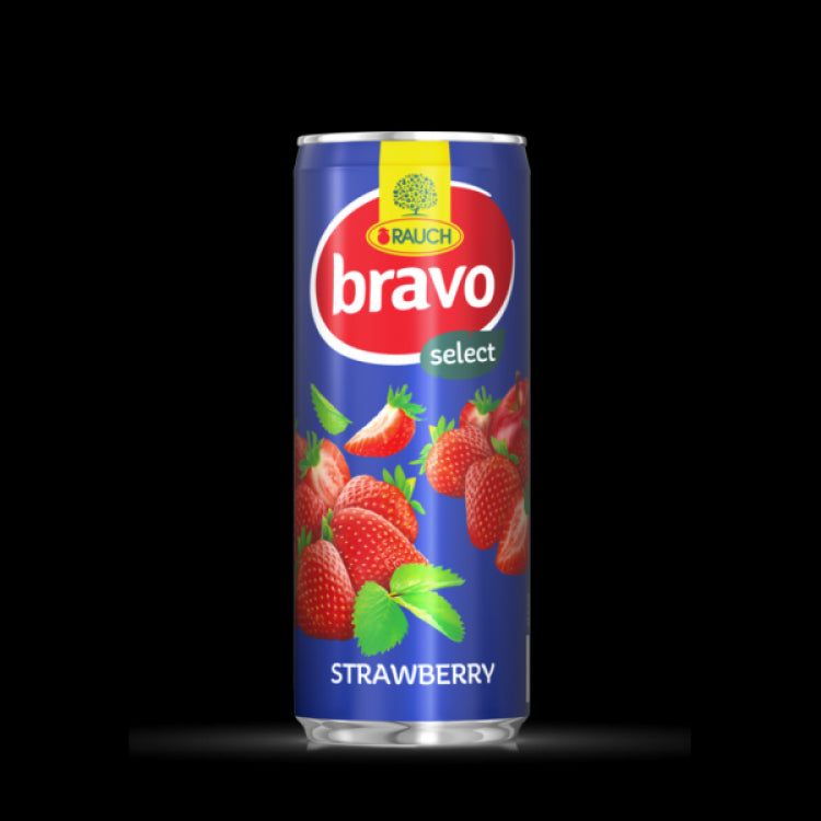 DR BRAVO CAN STRAWBERRY 24X250ML
