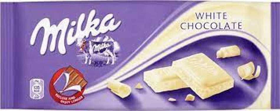 MILKA CHOCOLATE WHITE 100GX22