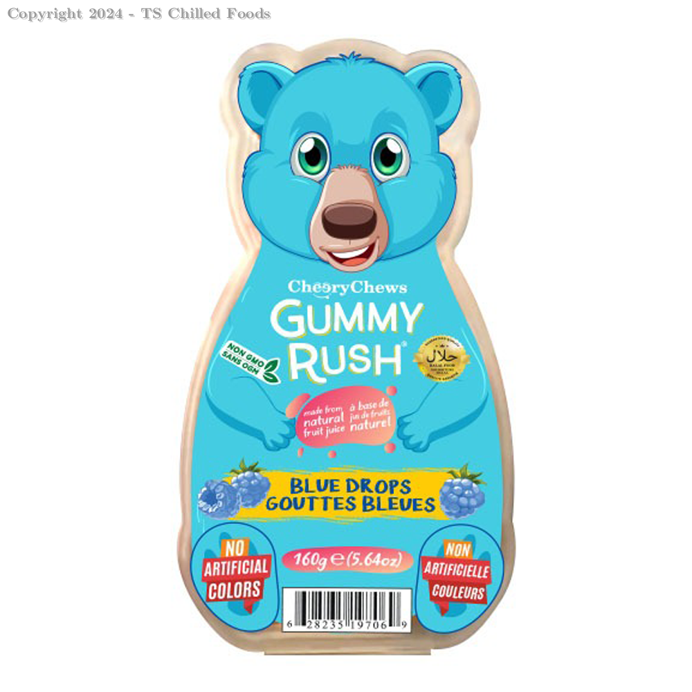 GUMMY RUSH BLUE DROPS 160G (BEAR TUB) HALAL