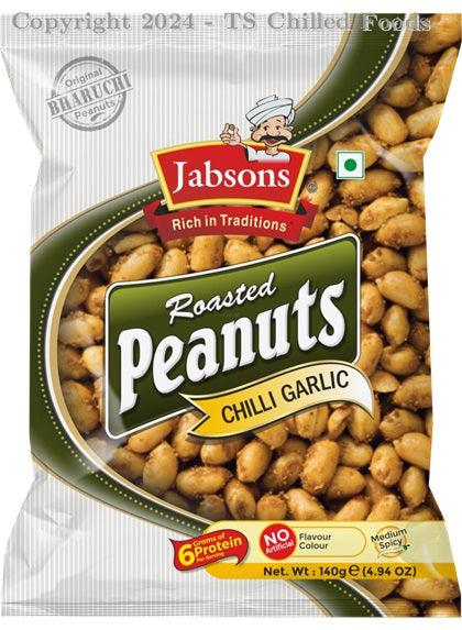 JABSONS PEANUTS CHILLI & GARLIC 140G