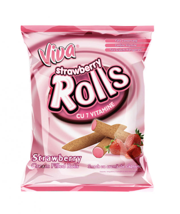 CT VIVA ROLLS STRAWBERRY 18X100G