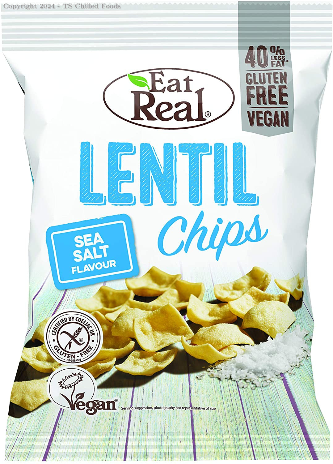 EAT REAL LENTIL SEA SALT CHIPS 10X95G