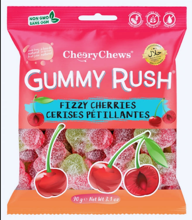 CK GUMMY RUSH FIZZY CHERRIES 12X90G (HALAL)