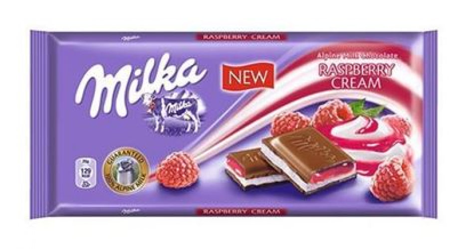 CK MILKA CHOCOLATE RASPBERRY CHOC 100GX22