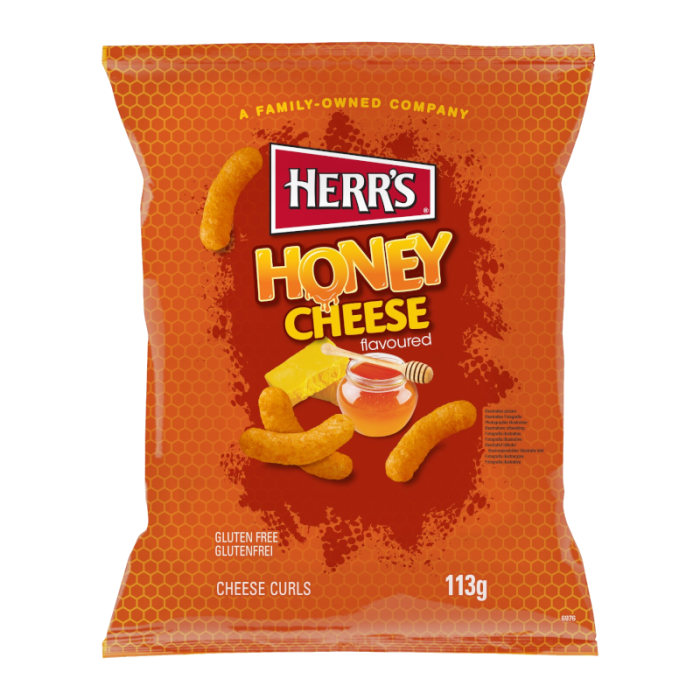 CK HERRS HONEY CHEESE CURLS 12X113G