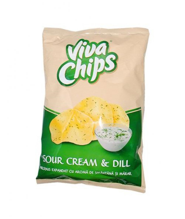 CT VIVA CRISPS SOUR CREAM & DILL 20X100G