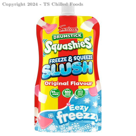 SWIZZELS DRUMSTICK SLUSH POUCH RASP & MILK FLAVOUR 12X250ML