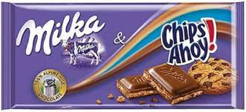 CK MILKA CHOCOLATE WITH CHIPS AHOY 100GX22