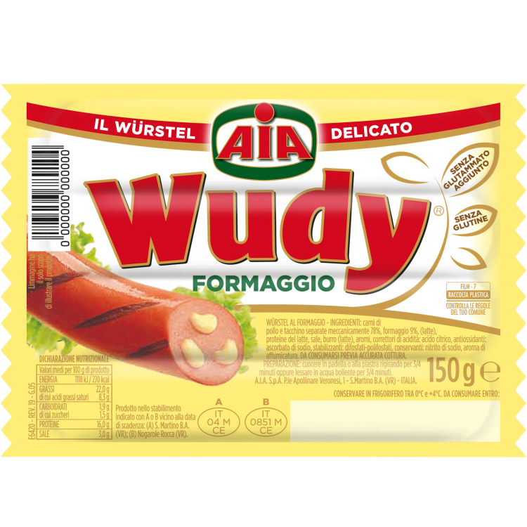 BM AIA WUDY SAUSAGE CHEESE 150G (25) PM 1.39
