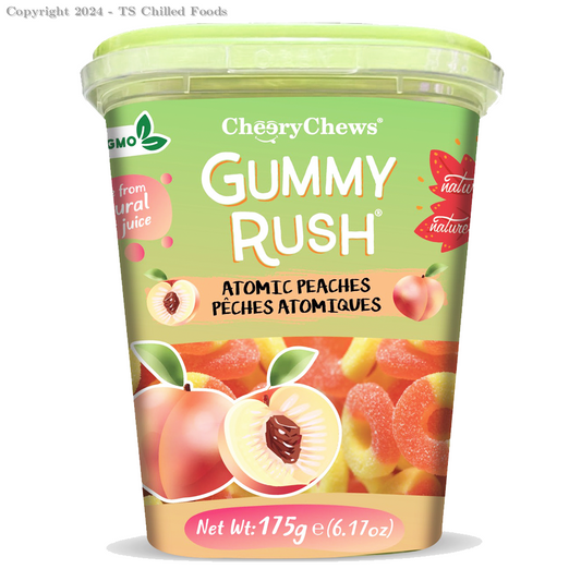 GUMMY RUSH ATOMIC PEACH 175G (TUB) HALAL