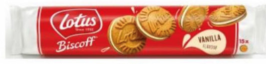 CK LOTUS BISCOFF SANDWICH BISCUITS VANILLA 9X150G