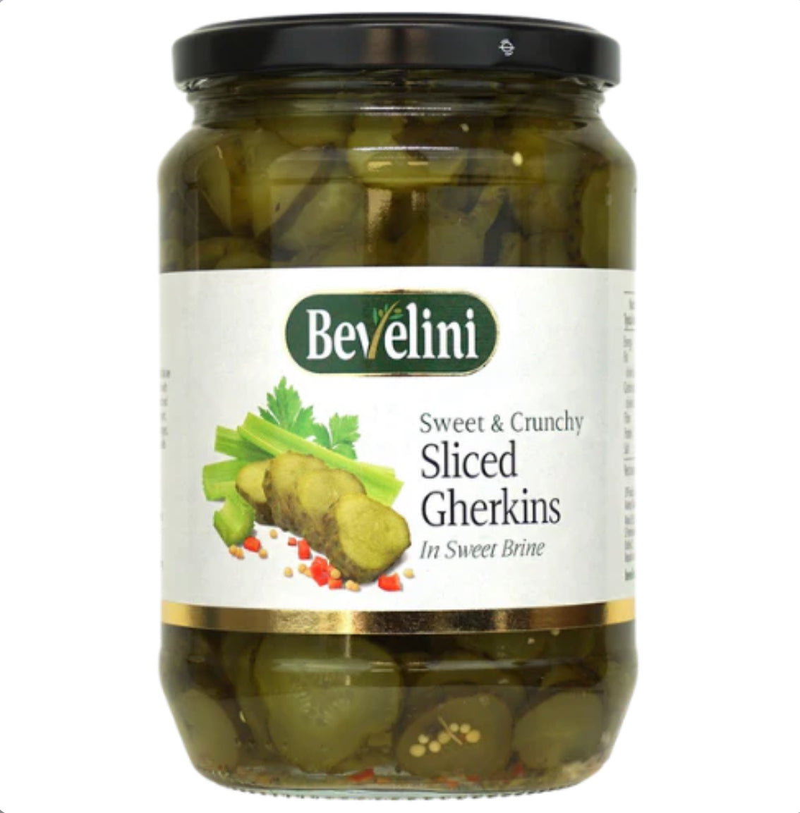 BEVELINI SWEET & CRUNCHY SLICED GHERKINS 6X705G