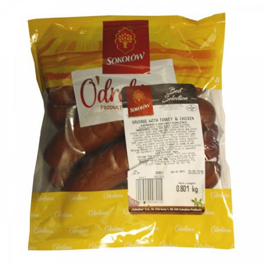 BM SOKOLOW SAUSAGE TURKEY & CHICKEN (APPROX 1KG) PM 4.49