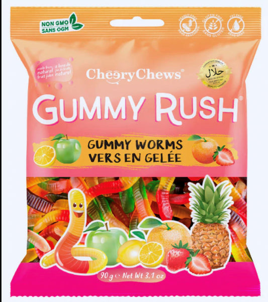 GUMMY RUSH GUMMY WORMS 12X90G (HALAL)