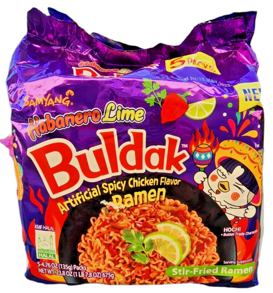 BULDAK SPICY CHICKEN RAMEN HABANERO LIME 5PX140G (PURPLE)