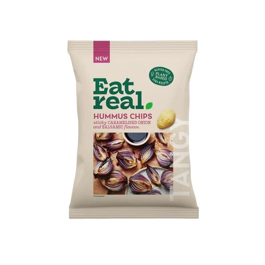CT EAT REAL HUMUS BALSAMIC VINEGAR + CARAMELISED ONION CHIPS 10X135G