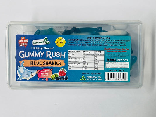 GUMMY RUSH BLUE SHARK 175G (TUB) HALAL