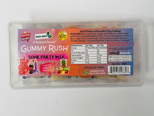 GUMMY RUSH SOUR PARTY MIX 175G (TUB) HALAL