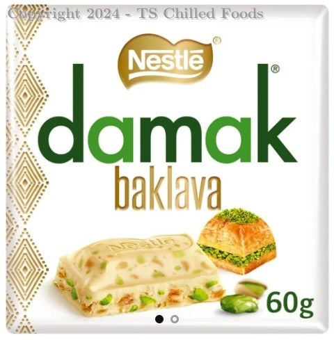 NESTLE DAMAK WHITE CHOC WITH PISTACHIO & BAKLAWA 6x60g