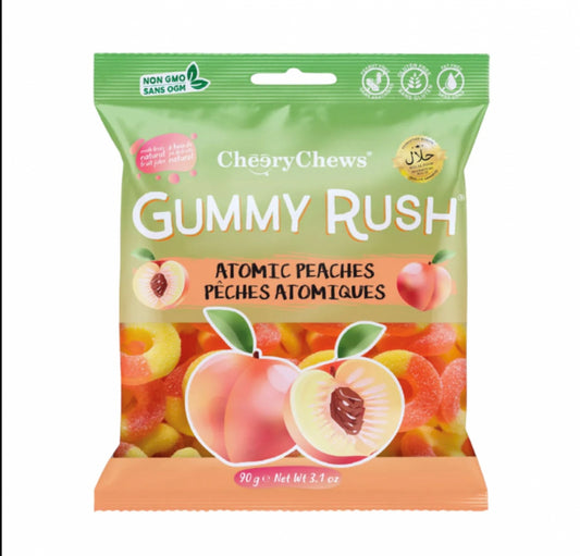 GUMMY RUSH ATOMIC PEACHES 12X90G (HALAL)