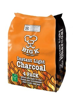 BIG K INSTANT CHARCOAL GRILL 4 PACK 4KG