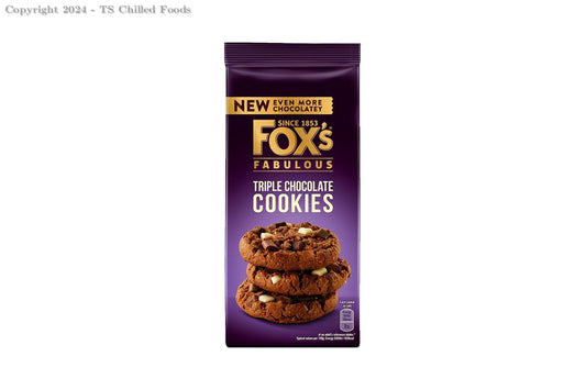 FOX FABULOUS TRIPLE CHOCOLATE COOKIES 180g (8)