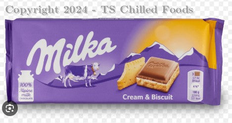 MILKA CREAM & BISCUIT  CARAMEL 18X100G