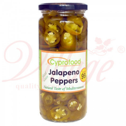 CYPROFOOD SLICED GREEN JALAPENO PEPPER JAR 6X500CC