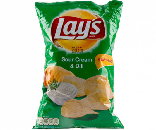 LAYS CHIPS SOUR CREAM & HERBS 130GX24 (24 BAGS)