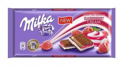 MILKA RASPBERRY CHOC 100GX22