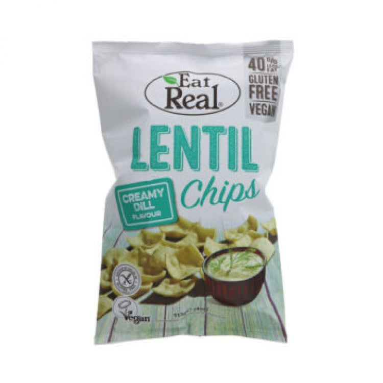 CT EAT REAL LENTIL CREAMY DILL CHIPS 10X95G