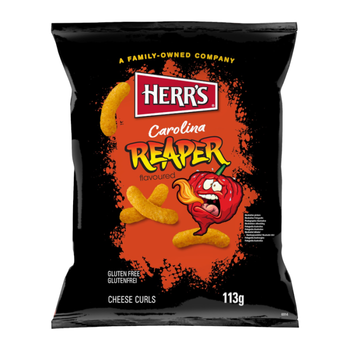 CK HERRS CAROLINA REAPER CHEESE CURLS 12X113G